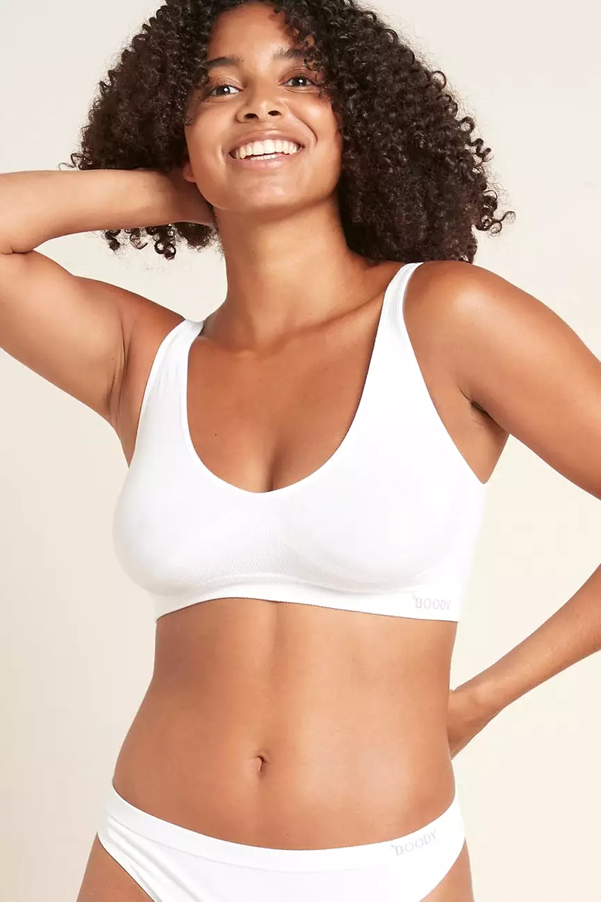 Bamboo Shaper Crop Bra - Black, Blush, White