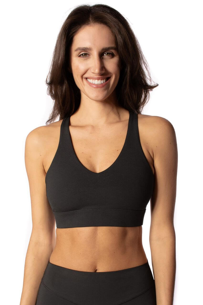 Black Crossover Sports Bra