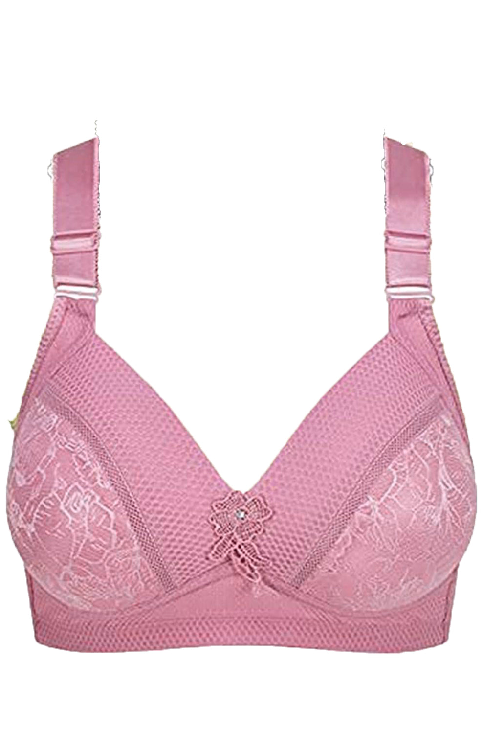 Bras for Women All Day Comfort Bra, No Wire Jacquard and Mesh Light Padded Bra S4693318