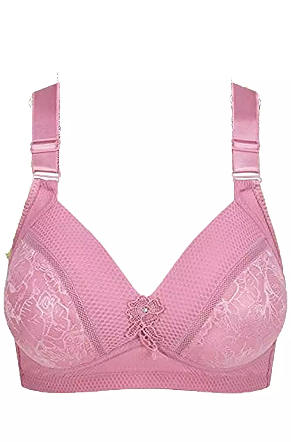 Bras for Women All Day Comfort Bra, No Wire Jacquard and Mesh Light Padded Bra S4693318