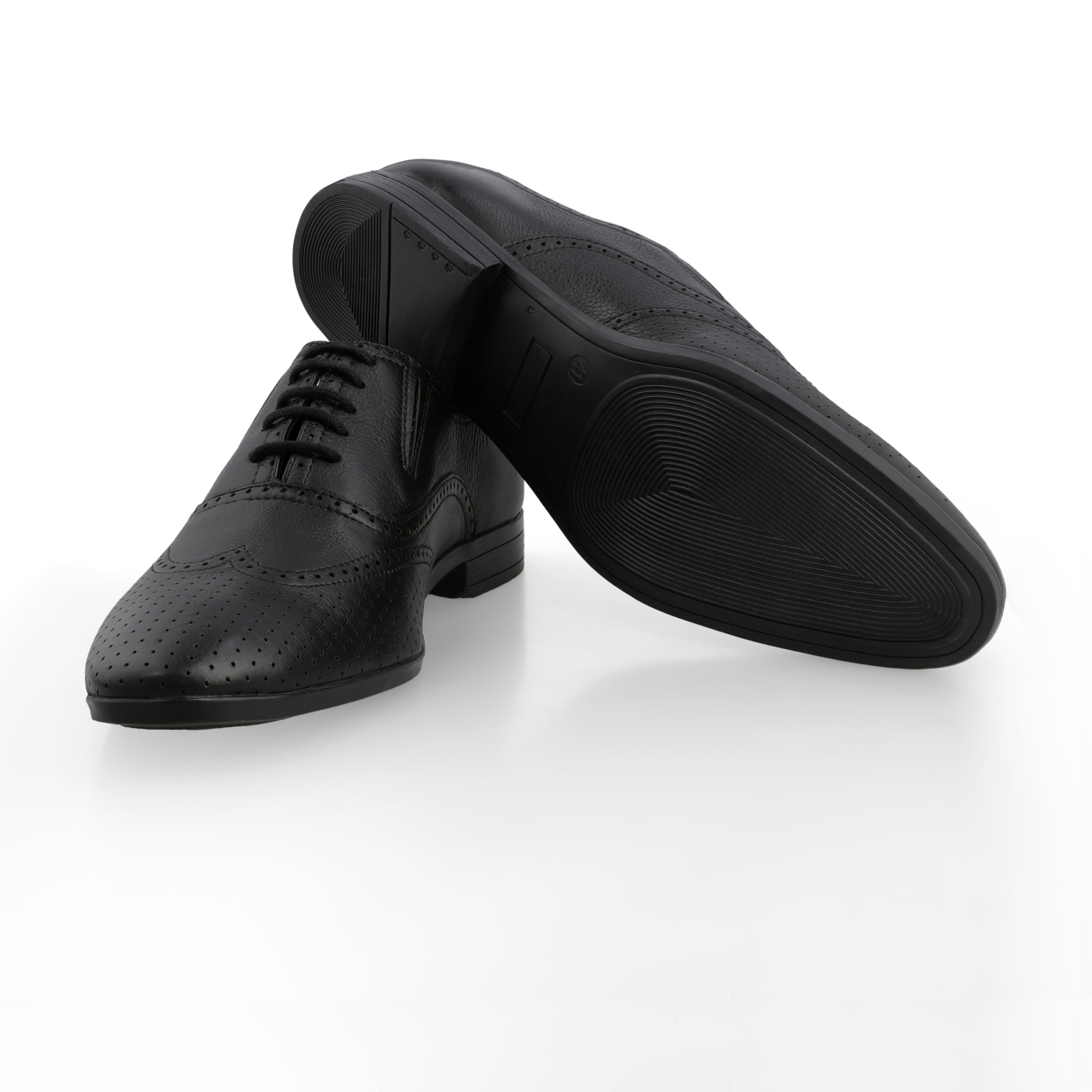 Brogue Dotted Oxfords-Black