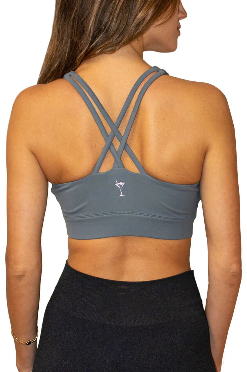 Charcoal Crossover Sports Bra