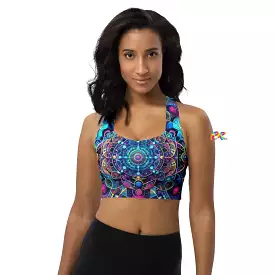 Cosmic Vortex Rave Longline Sports Bra