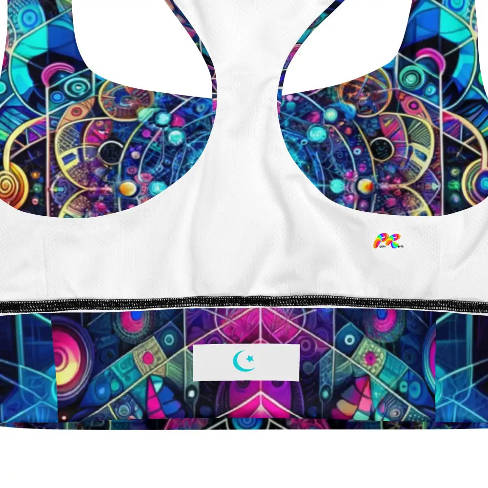 Cosmic Vortex Rave Longline Sports Bra