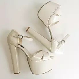 Cross Strap Wedding Platform Shoes