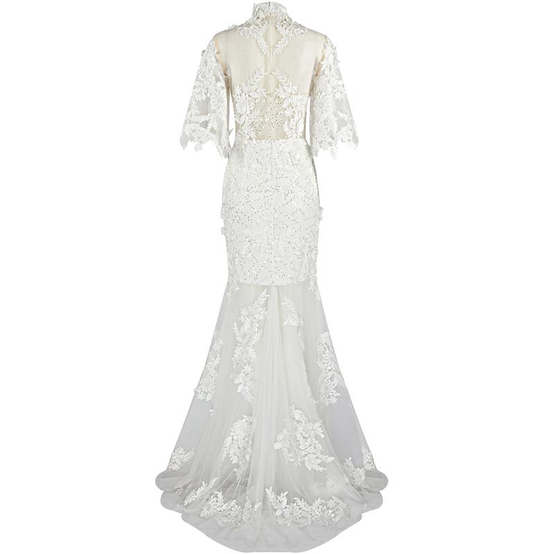 Elly White Lace Maxi Gown