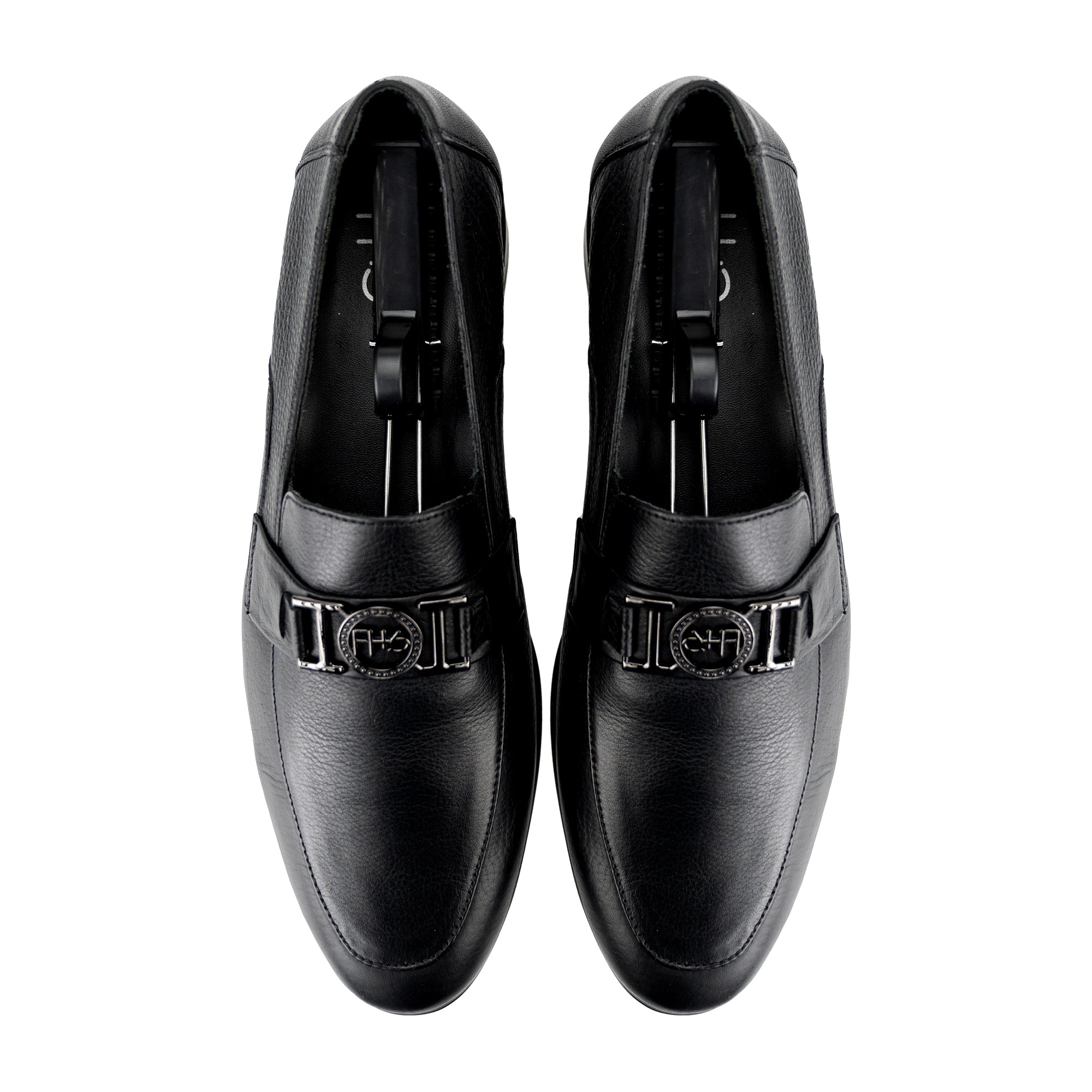 FHS Brass Buckled Loafers-Black