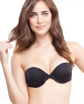 Gossamer Mesh Strapless Bump-It-Up Bra | Black