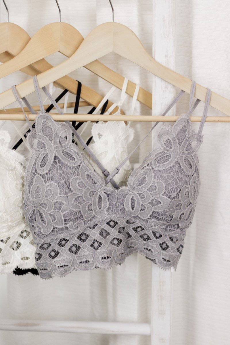 Grey Crochet Bralette