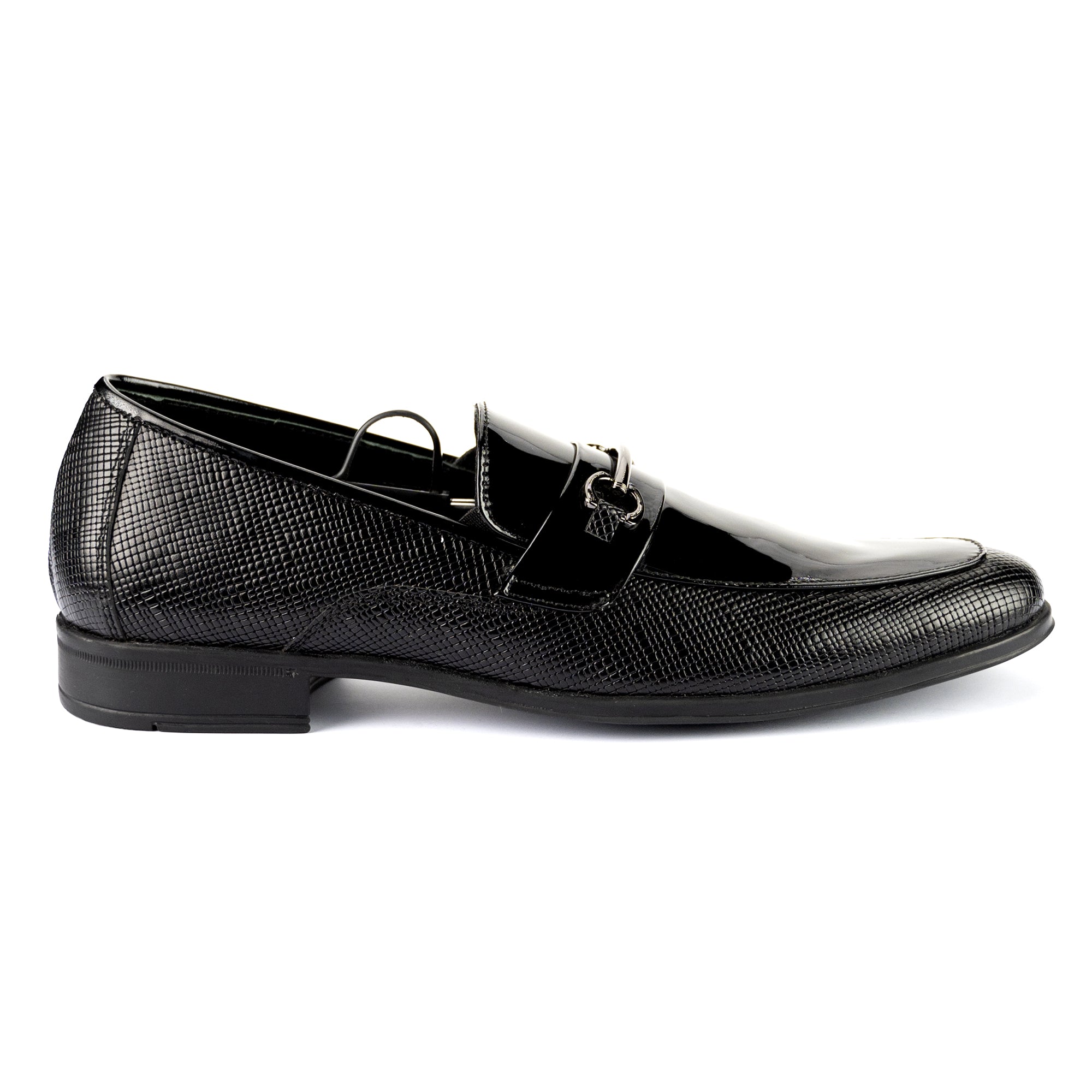 Gun Metal Glossed Loafers