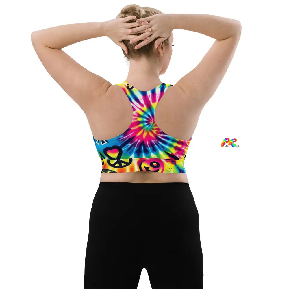 Happy Vibes Rave Longline Sports Bra