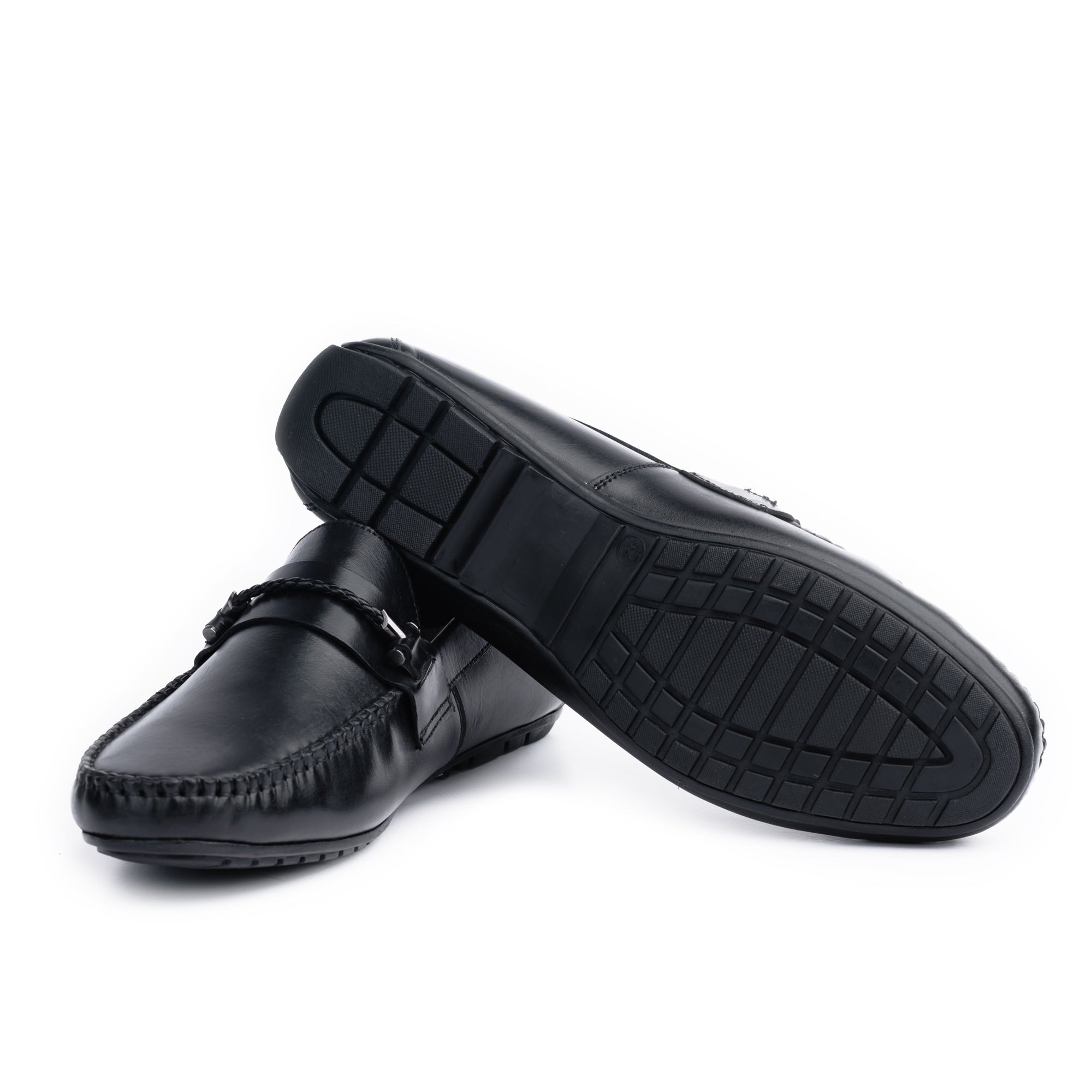 Horse Bit Buckle Moccasin - Black