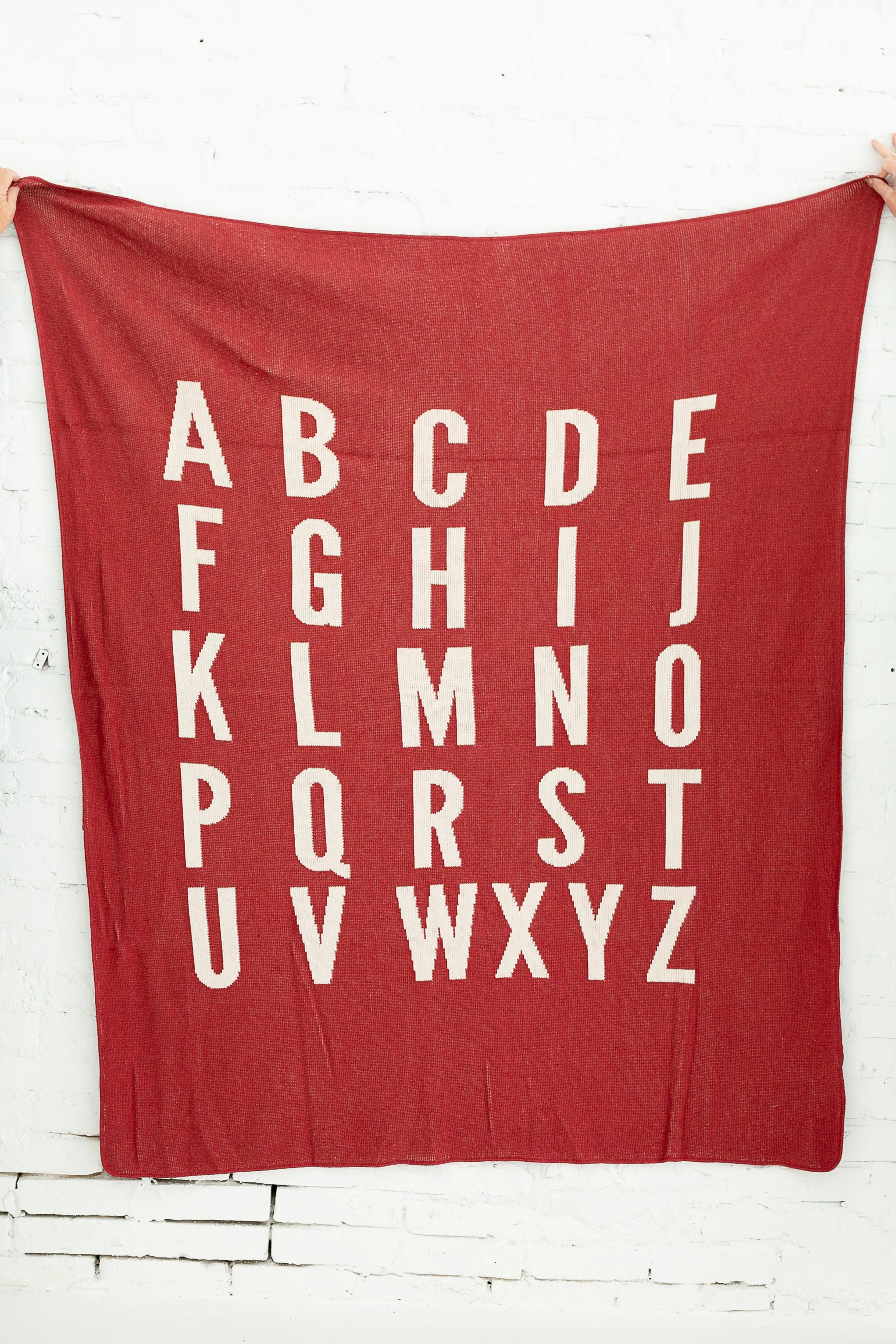 Made in the USA | Recycled Cotton Blend  ABC Throw Blanket