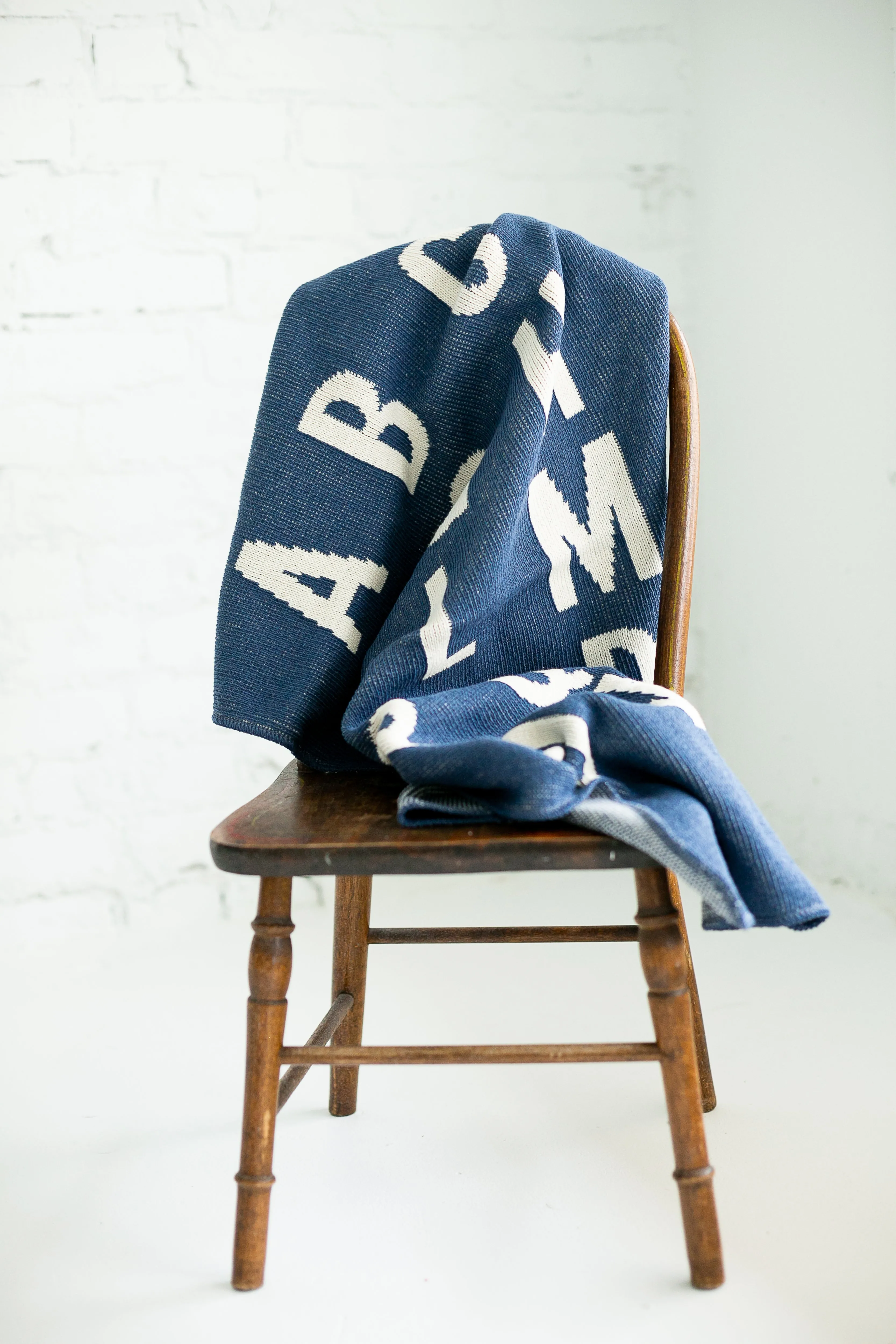 Made in the USA | Recycled Cotton Blend  ABC Throw Blanket