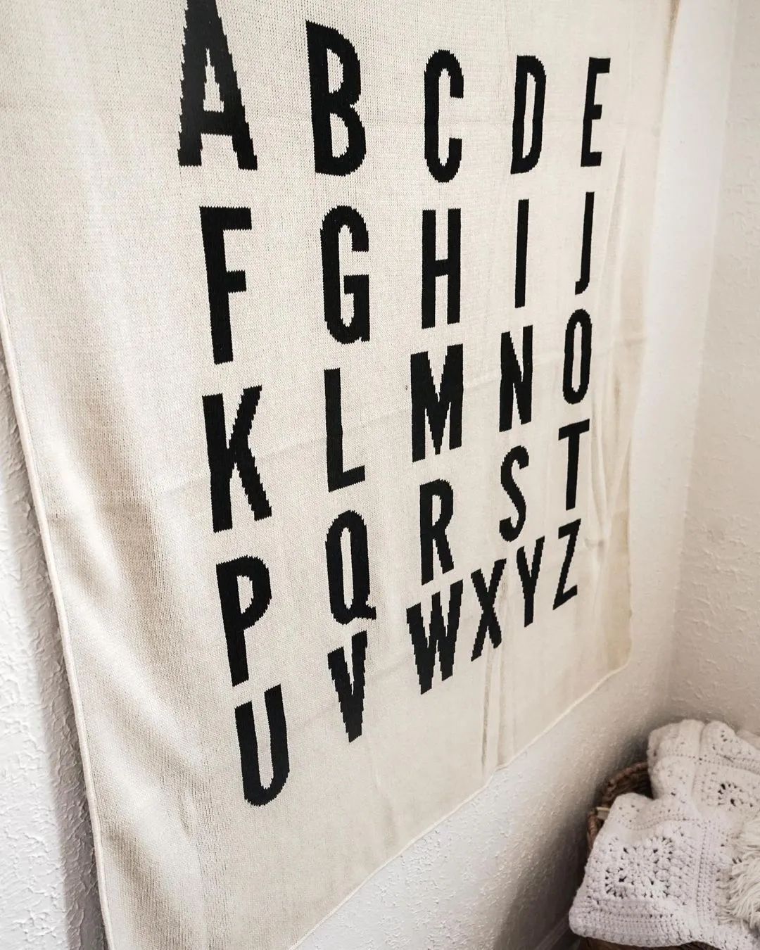 Made in the USA | Recycled Cotton Blend  ABC Throw Blanket