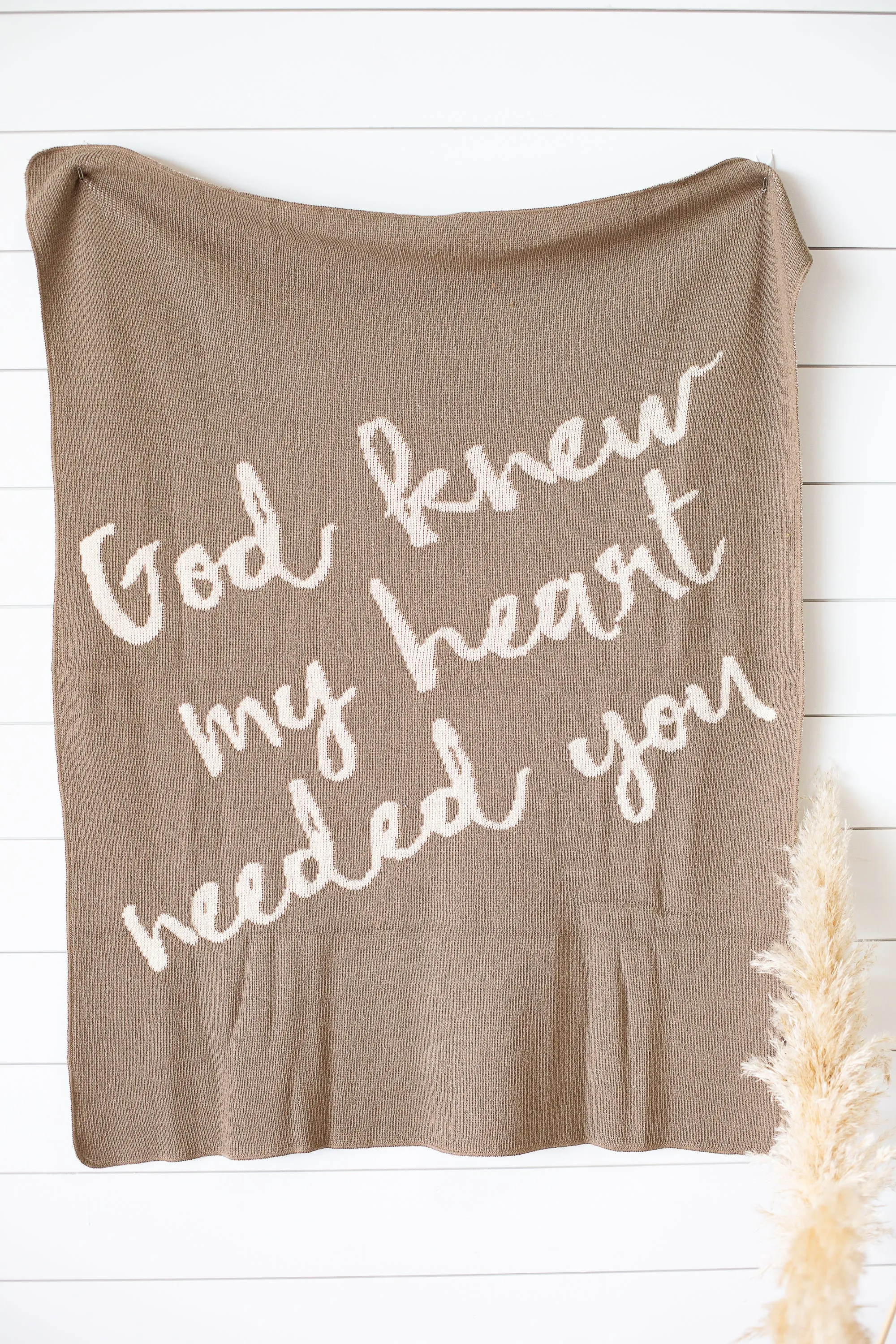 Made in the USA | Recycled Cotton Blend  God knew my heart needed you Throw Blanket