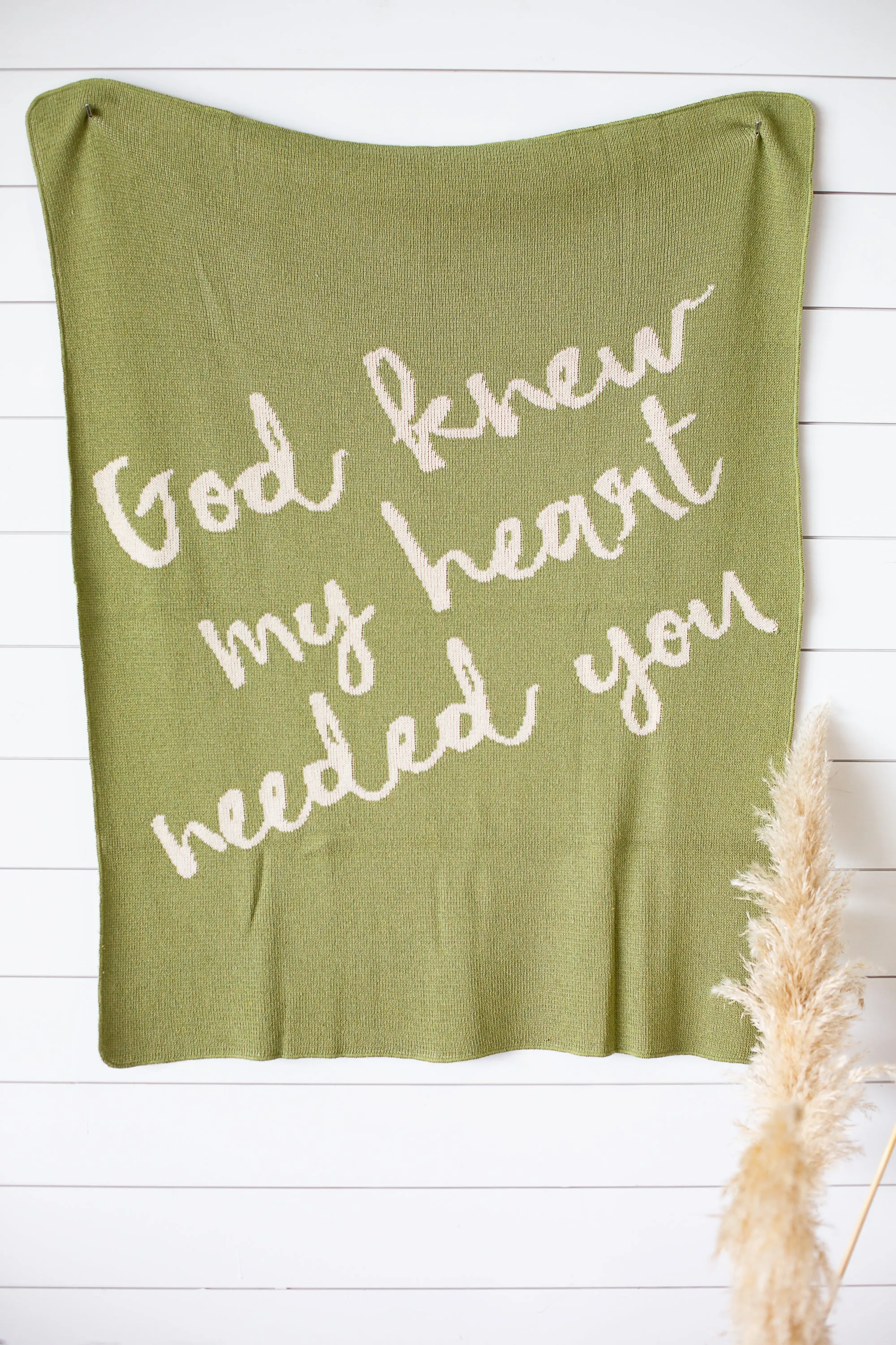 Made in the USA | Recycled Cotton Blend  God knew my heart needed you Throw Blanket