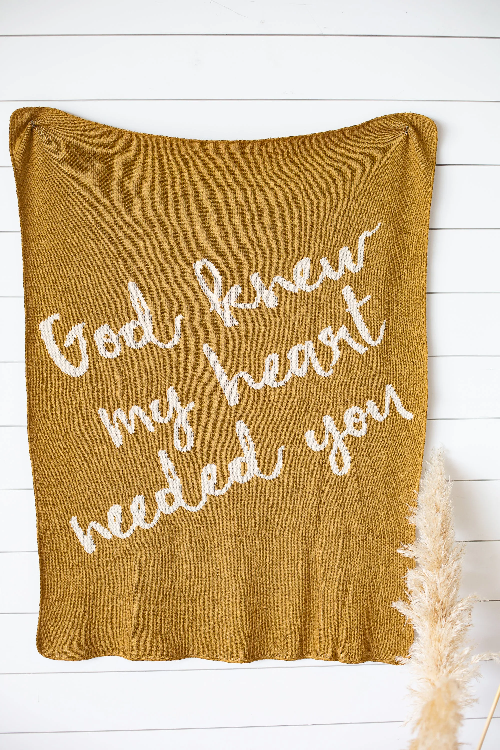 Made in the USA | Recycled Cotton Blend  God knew my heart needed you Throw Blanket