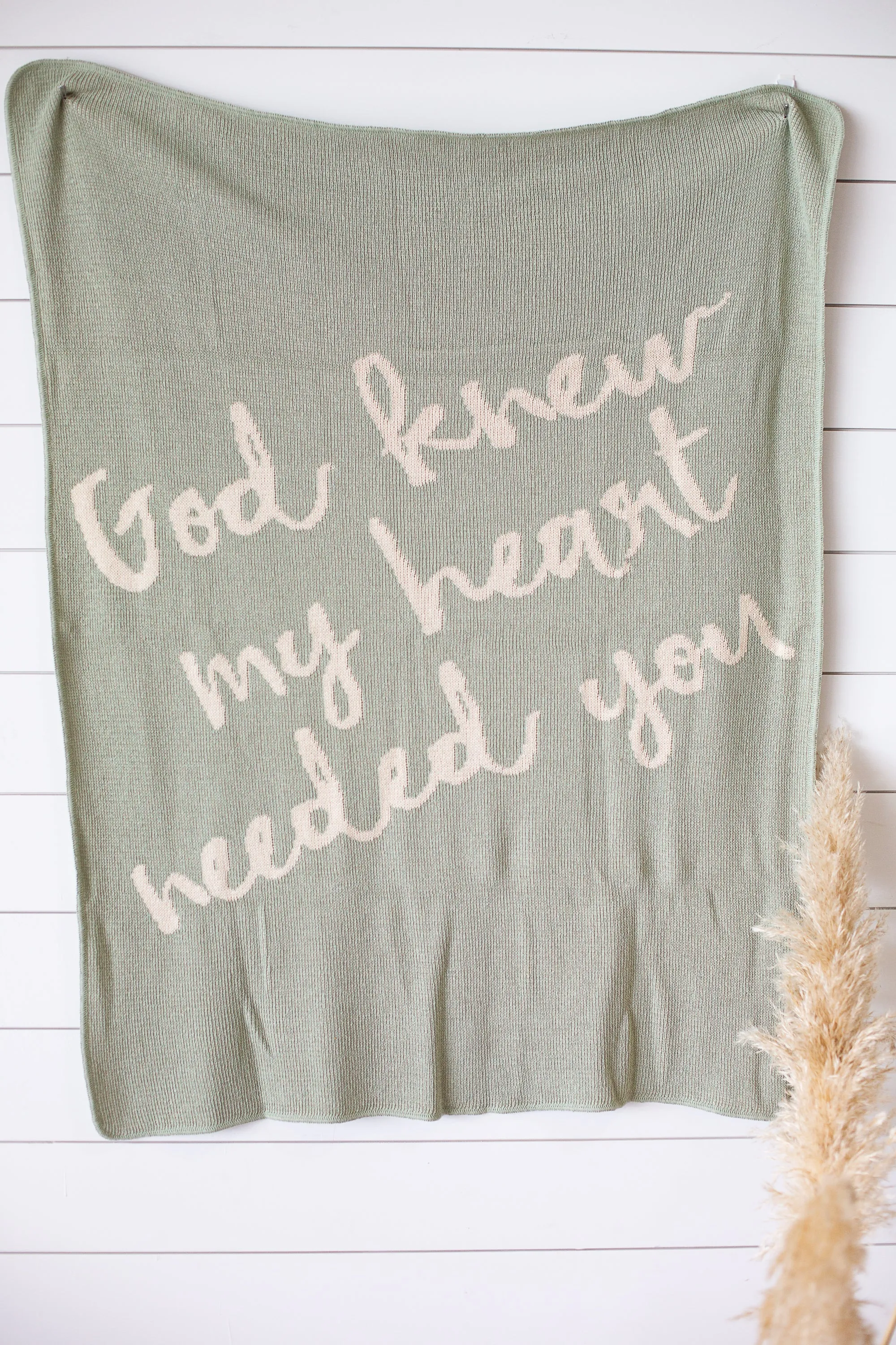 Made in the USA | Recycled Cotton Blend  God knew my heart needed you Throw Blanket