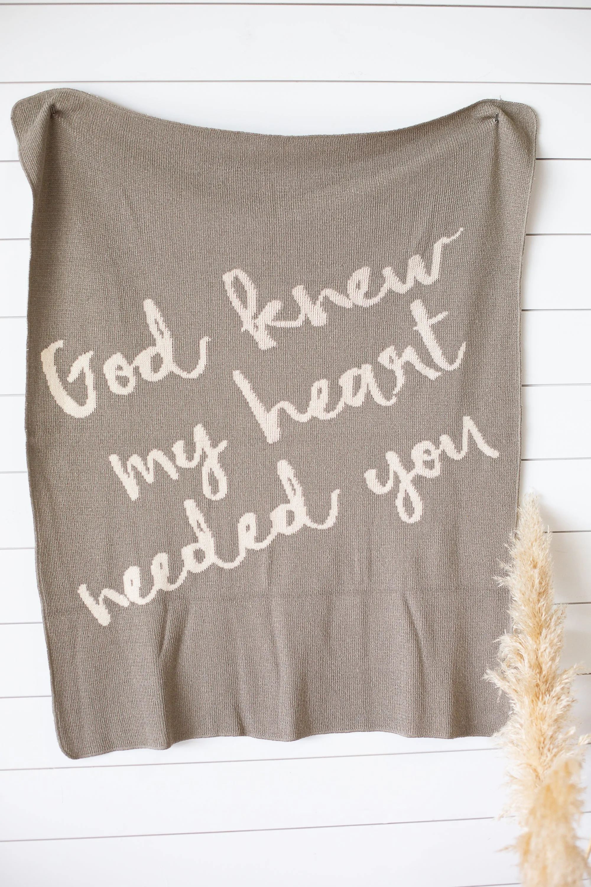 Made in the USA | Recycled Cotton Blend  God knew my heart needed you Throw Blanket