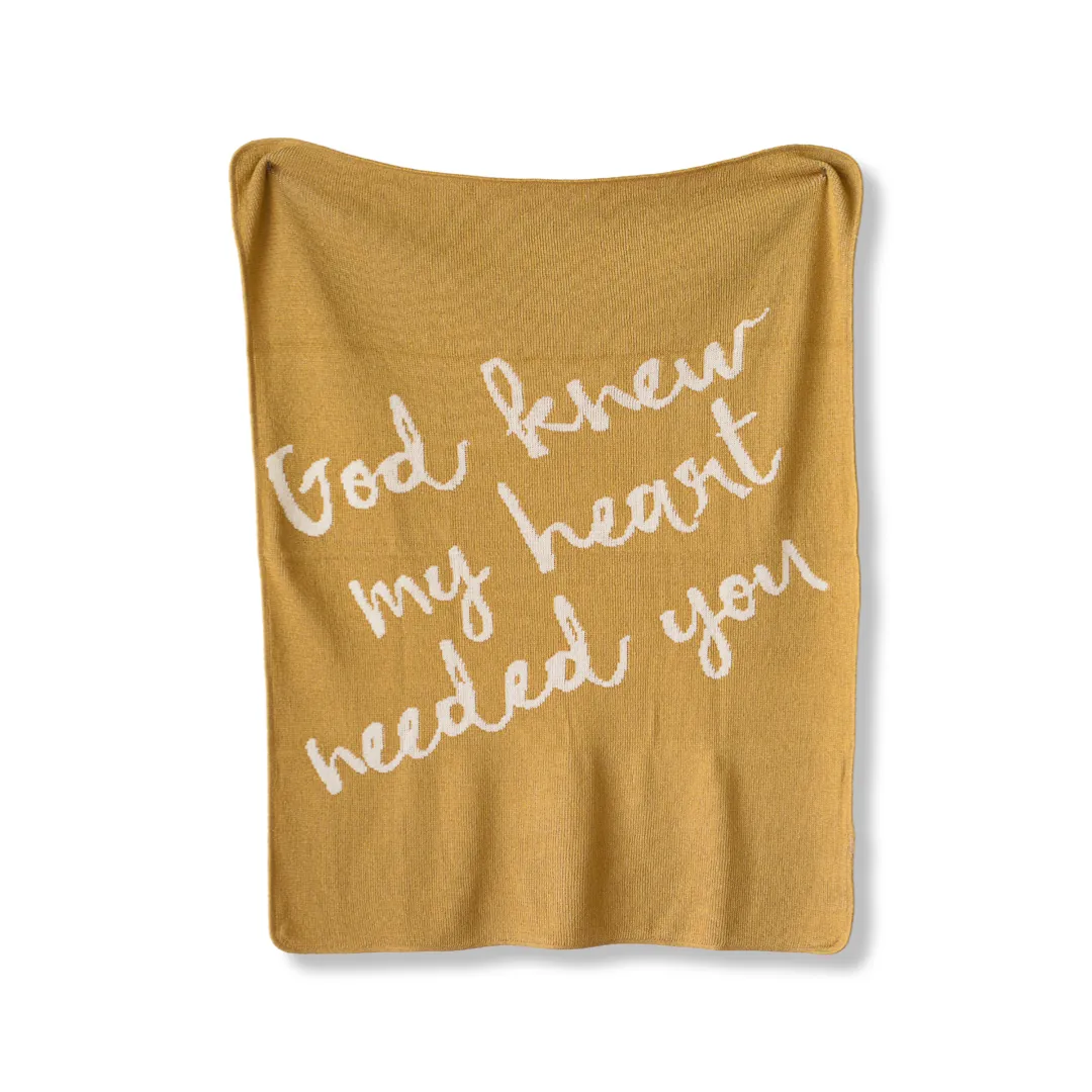 Made in the USA | Recycled Cotton Blend  God knew my heart needed you Throw Blanket