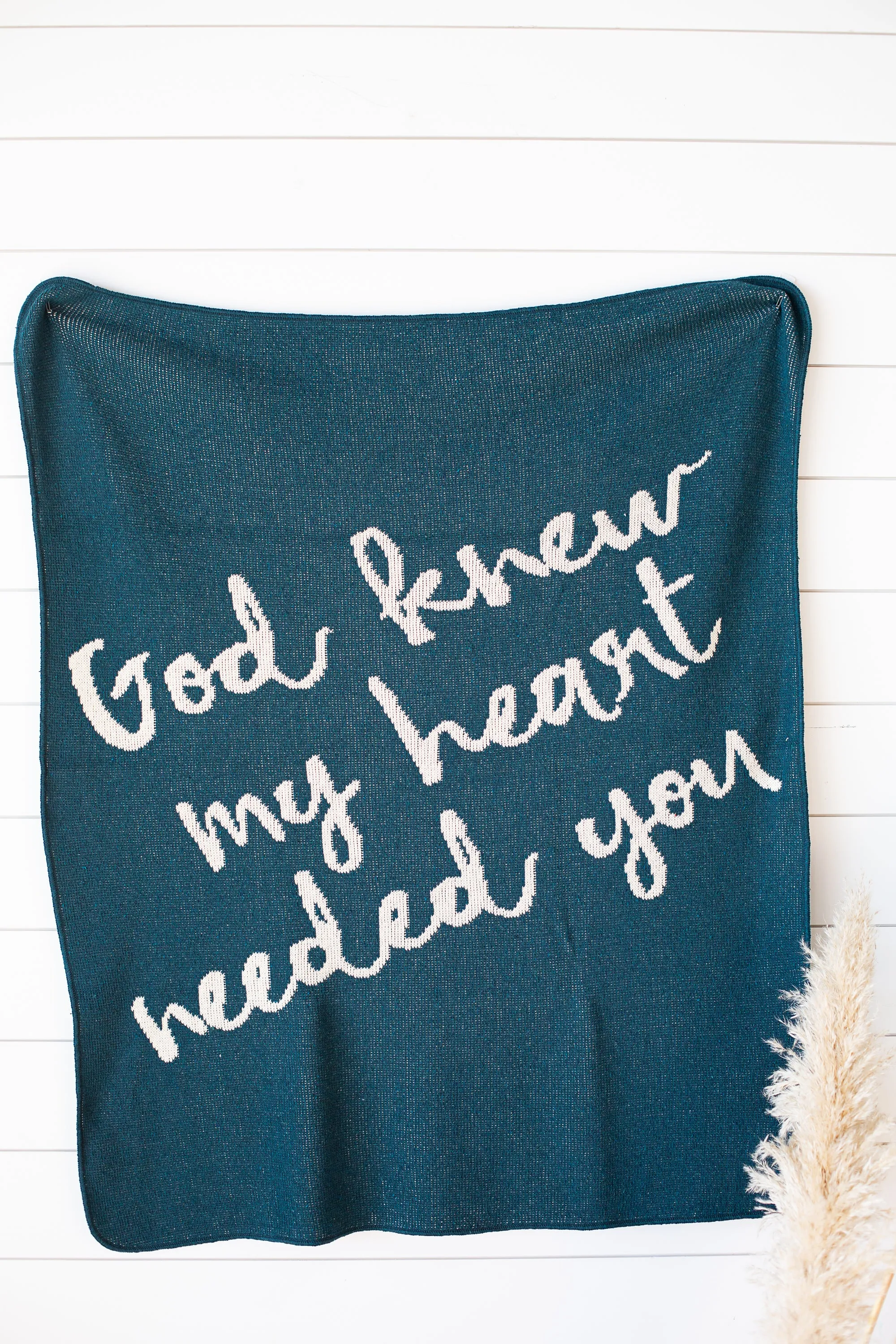 Made in the USA | Recycled Cotton Blend  God knew my heart needed you Throw Blanket