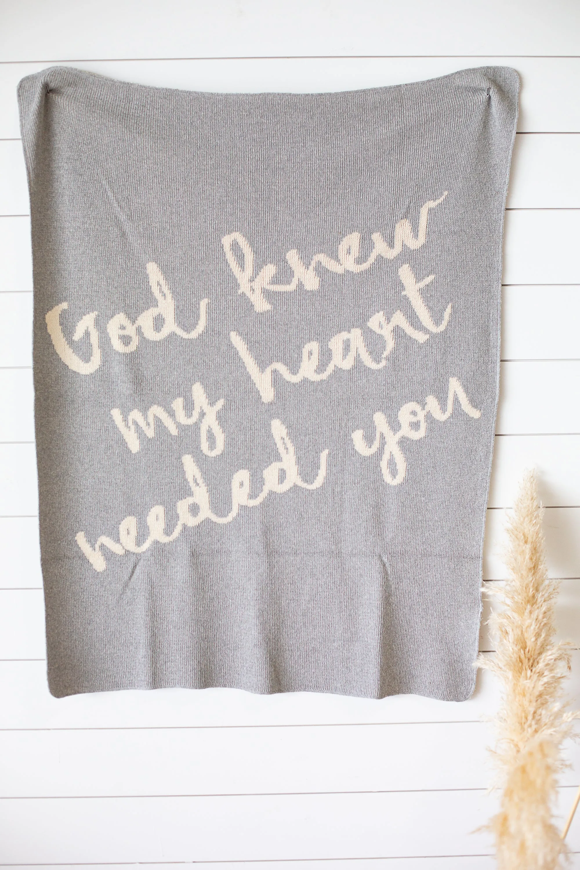 Made in the USA | Recycled Cotton Blend  God knew my heart needed you Throw Blanket