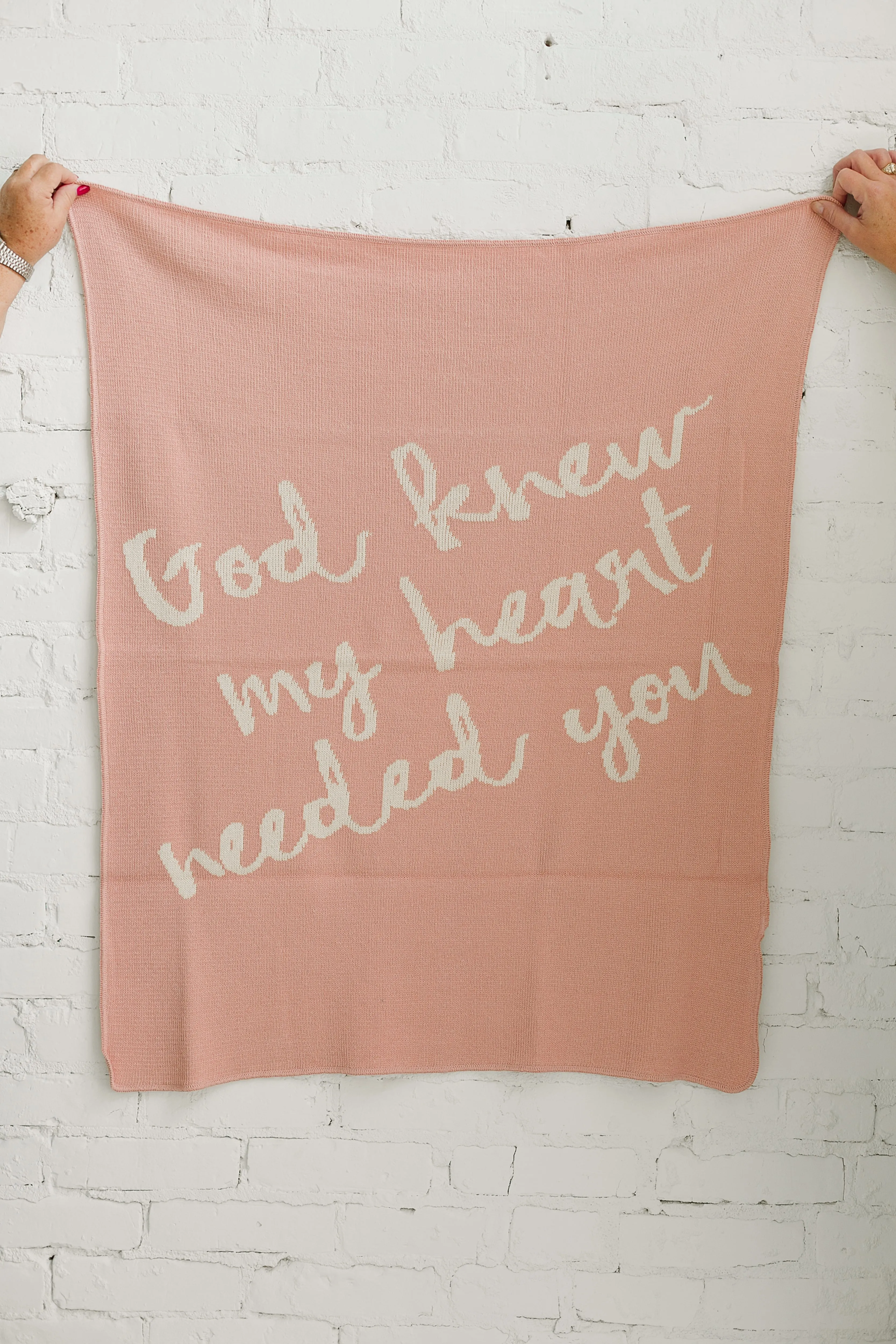 Made in the USA | Recycled Cotton Blend  God knew my heart needed you Throw Blanket