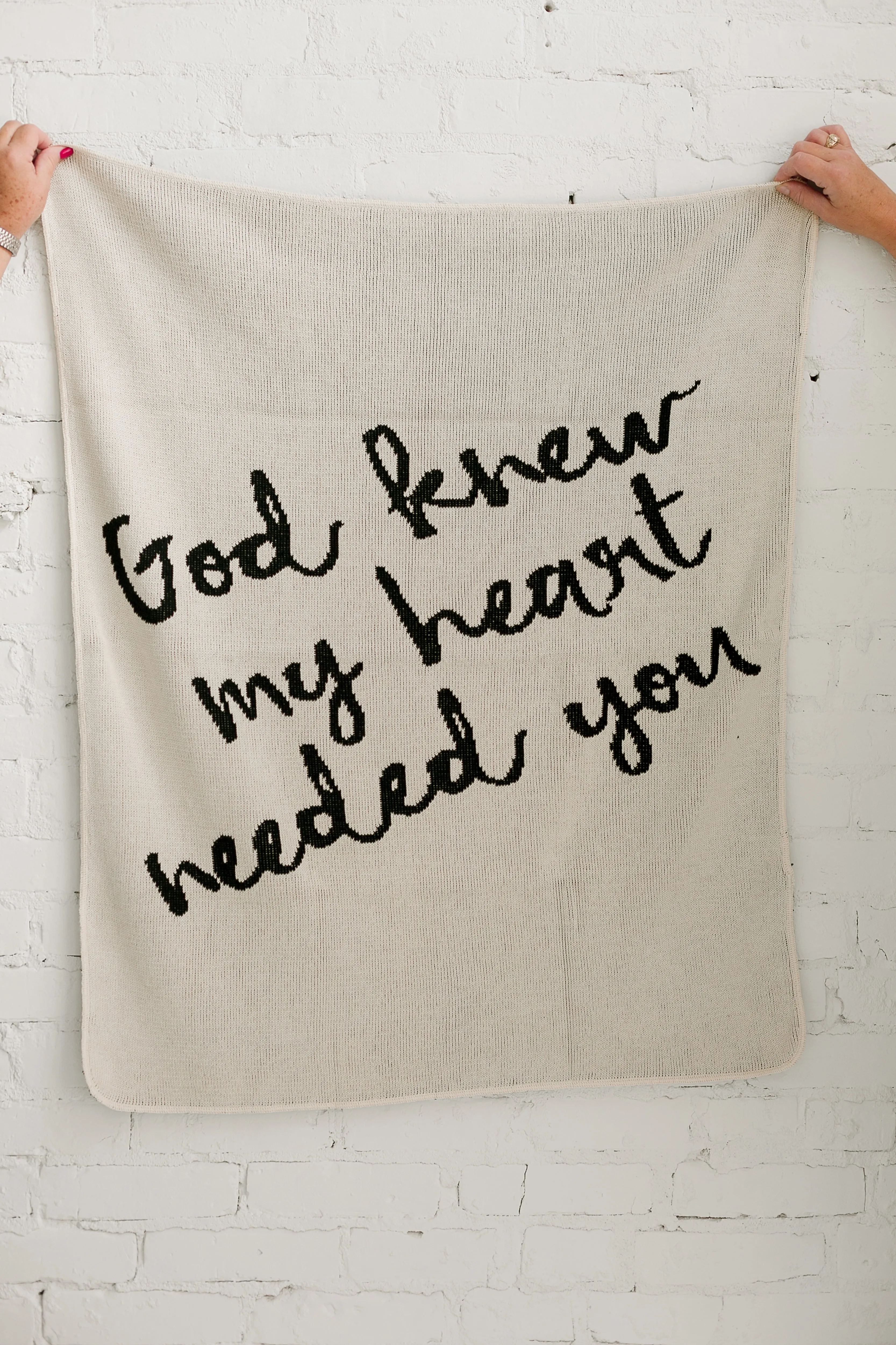 Made in the USA | Recycled Cotton Blend  God knew my heart needed you Throw Blanket