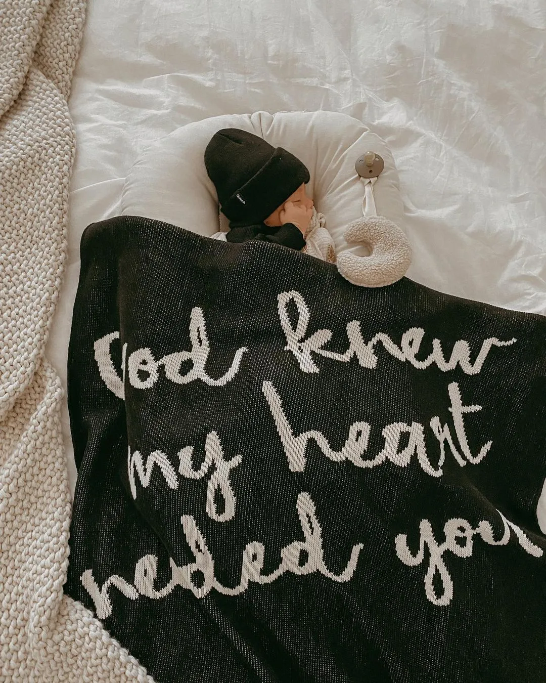 Made in the USA | Recycled Cotton Blend  God knew my heart needed you Throw Blanket