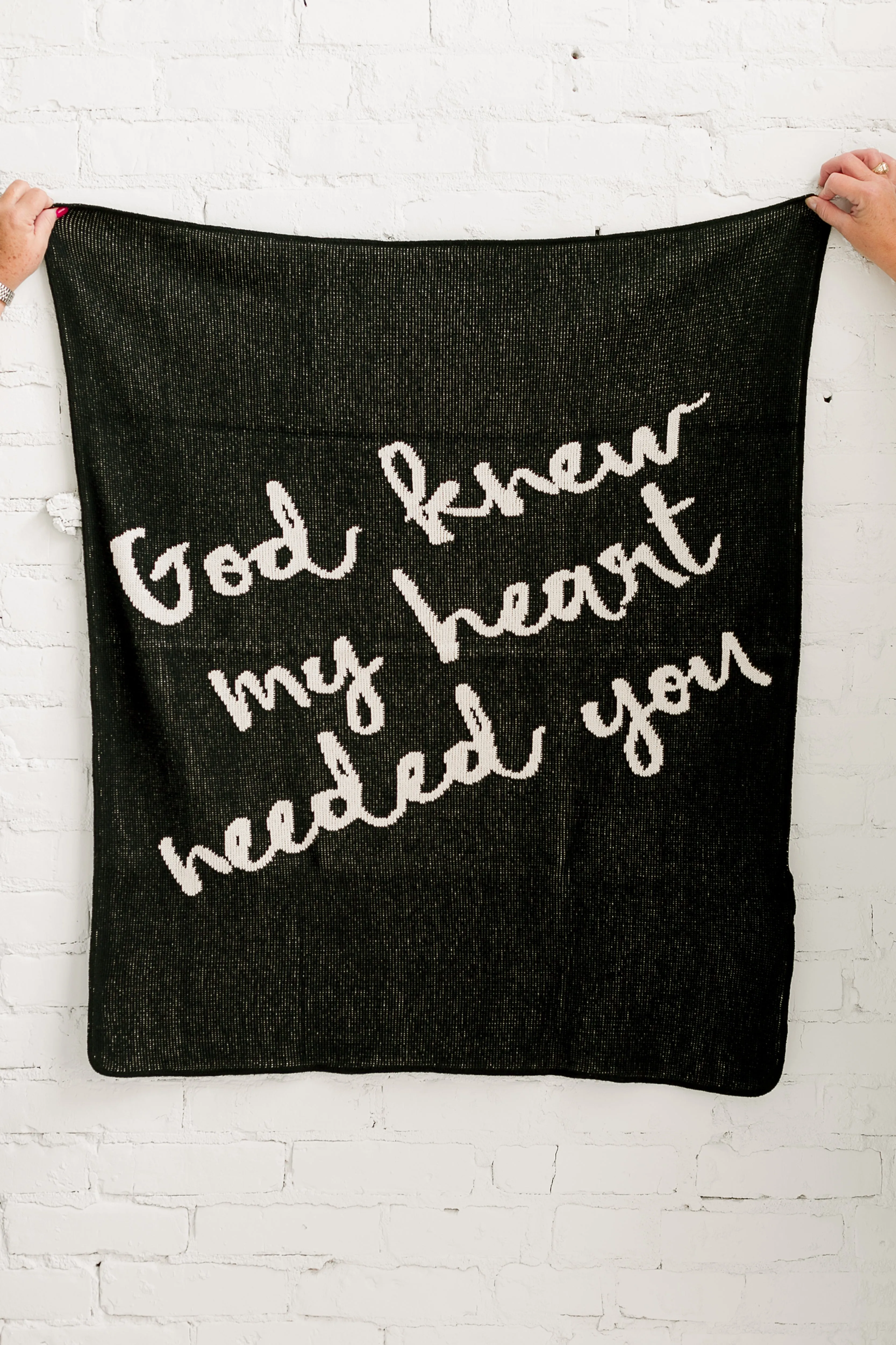 Made in the USA | Recycled Cotton Blend  God knew my heart needed you Throw Blanket