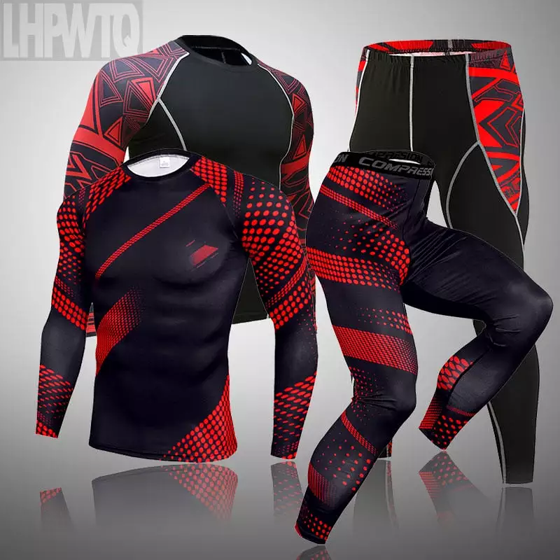 Men Thermal underwear Set MMA Tactics Fitness leggings base  Compression Sports suit underwear Long Johns