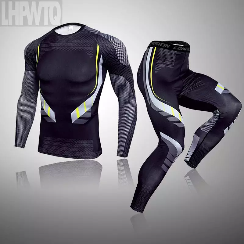 Men Thermal underwear Set MMA Tactics Fitness leggings base  Compression Sports suit underwear Long Johns