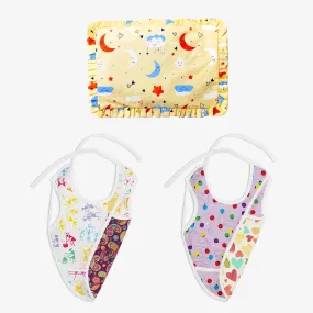 Mustard Seed Pillow + 2 Waterproof Cloth Bib Combo