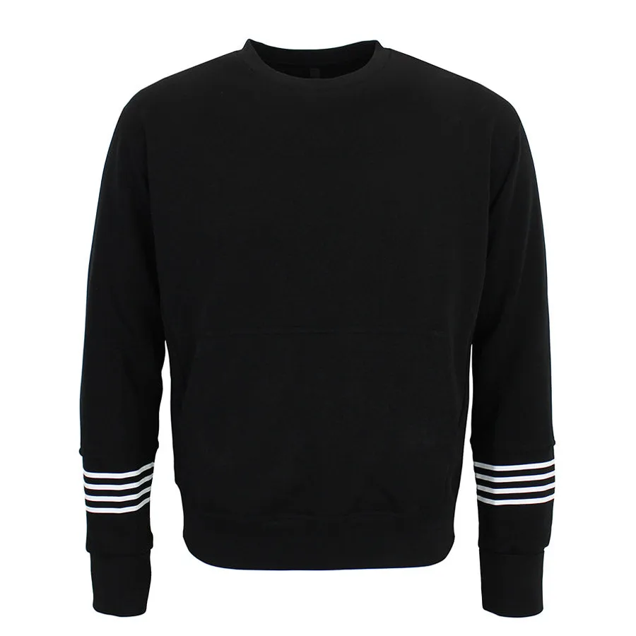 Neil Barrett - Striped Sleeve Luxury Sweatshirt in Black