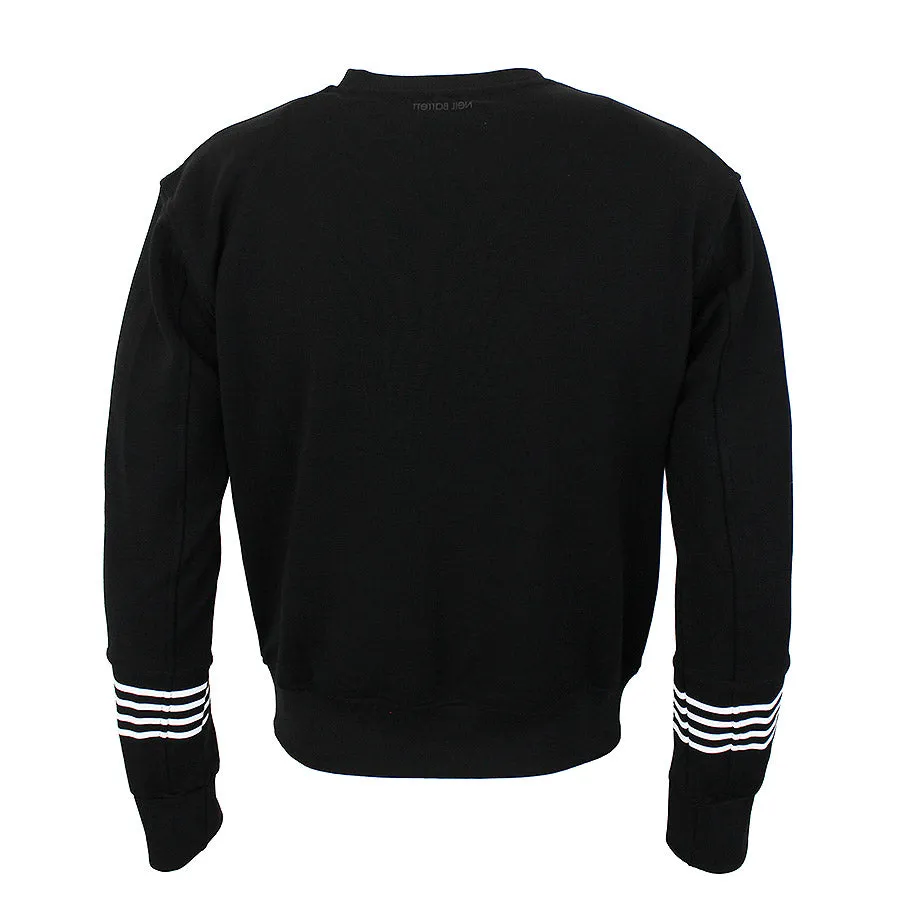 Neil Barrett - Striped Sleeve Luxury Sweatshirt in Black