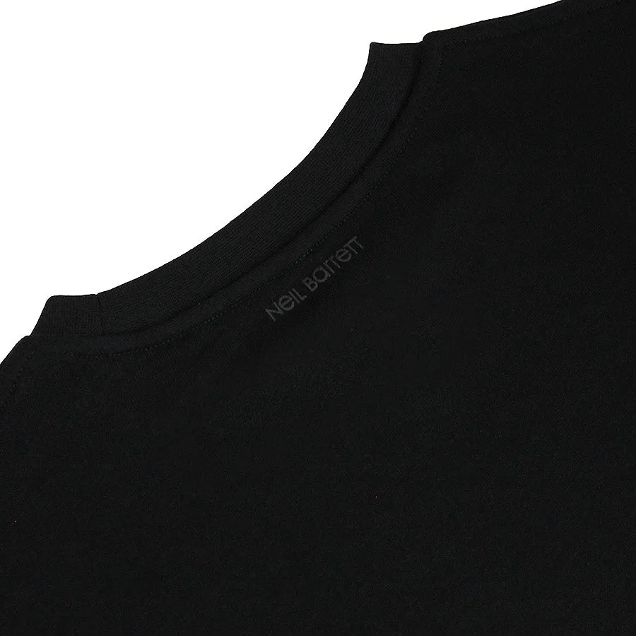 Neil Barrett - Striped Sleeve Luxury Sweatshirt in Black