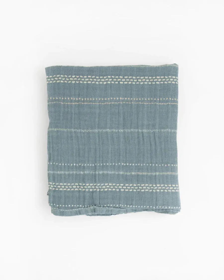 Organic Cotton Swaddle, Stillwater Stitch