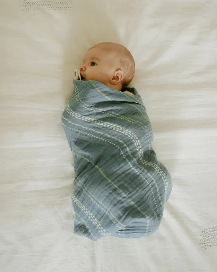 Organic Cotton Swaddle, Stillwater Stitch