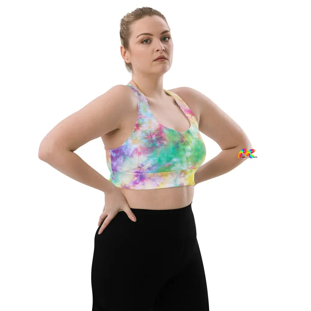 Pastel Tie Dye Longline Sports Bra