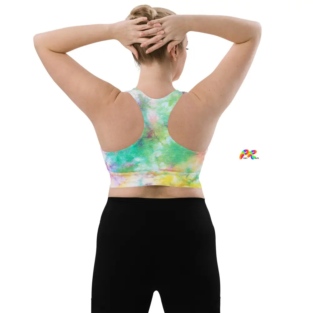 Pastel Tie Dye Longline Sports Bra