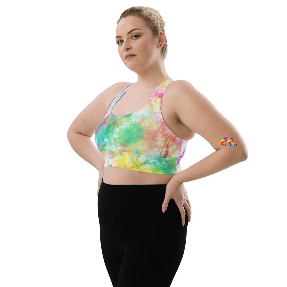 Pastel Tie Dye Longline Sports Bra