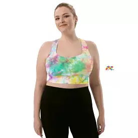 Pastel Tie Dye Longline Sports Bra