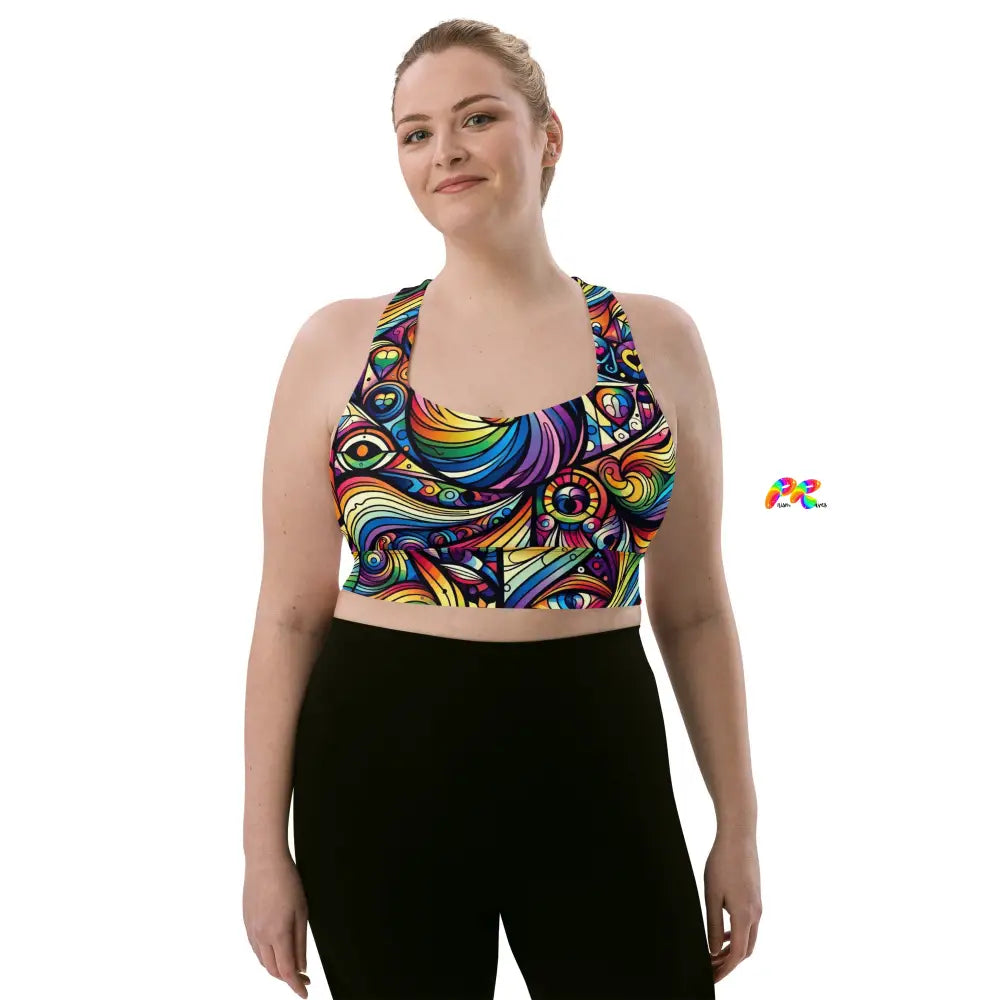 Pride Swirl Longline Sports Bra