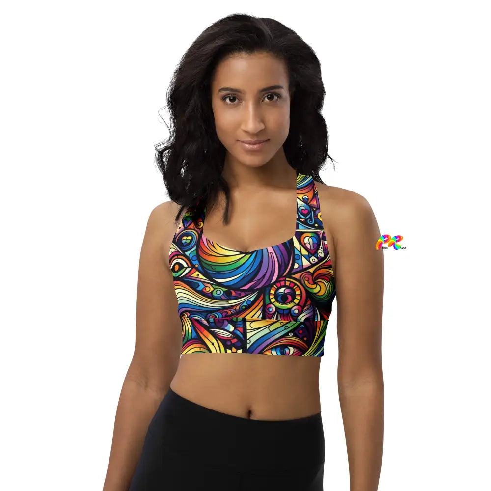 Pride Swirl Longline Sports Bra