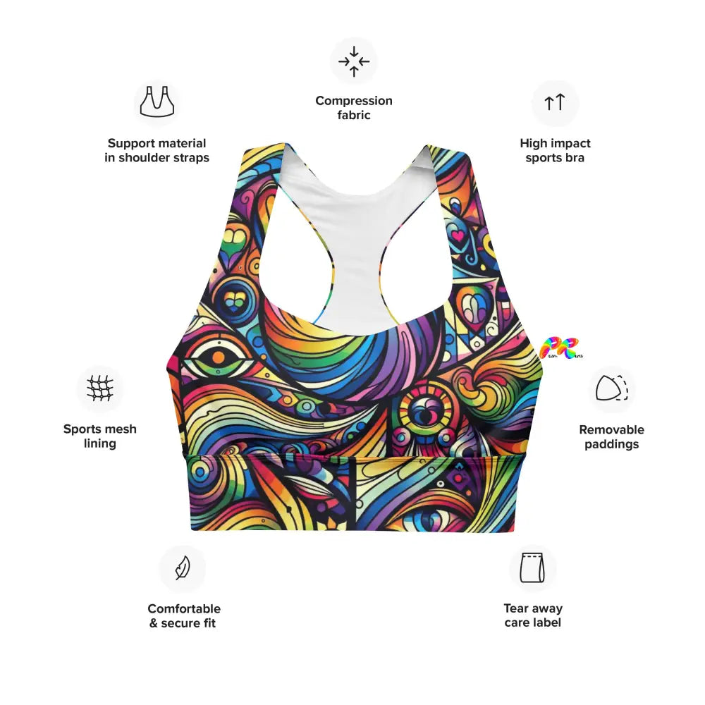 Pride Swirl Longline Sports Bra