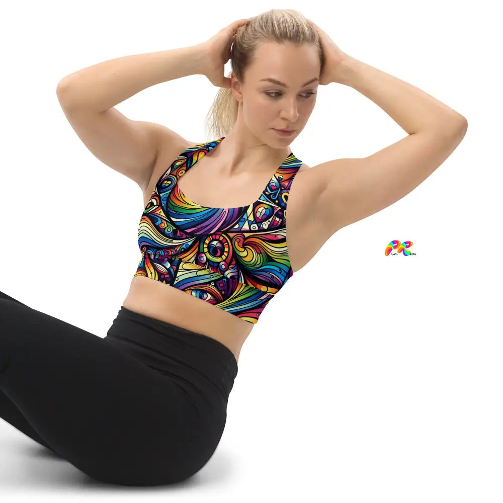 Pride Swirl Longline Sports Bra