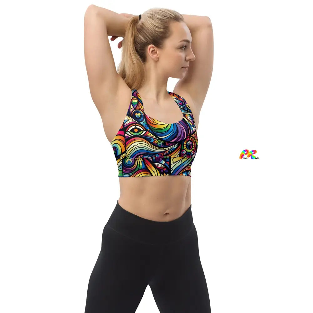 Pride Swirl Longline Sports Bra