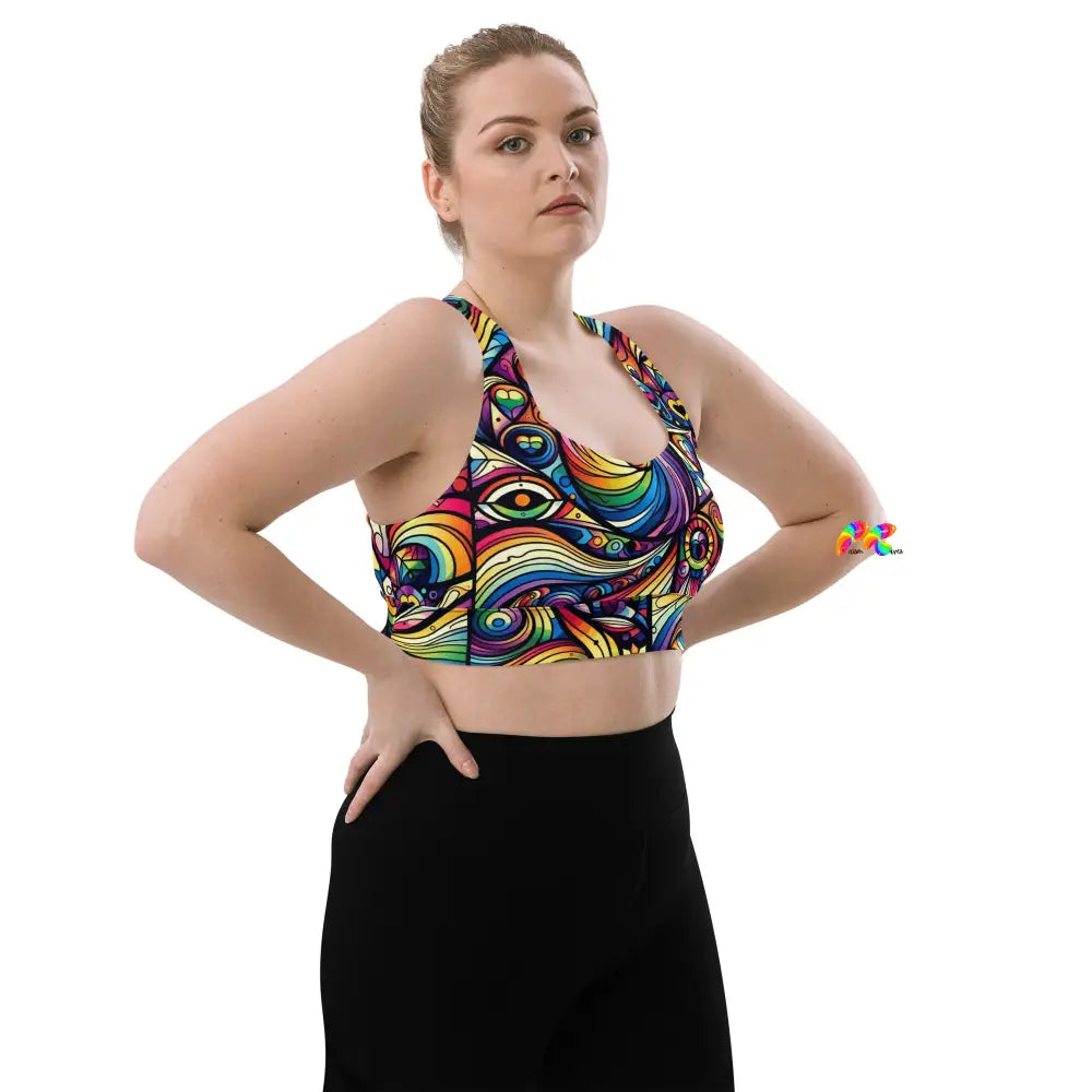 Pride Swirl Longline Sports Bra