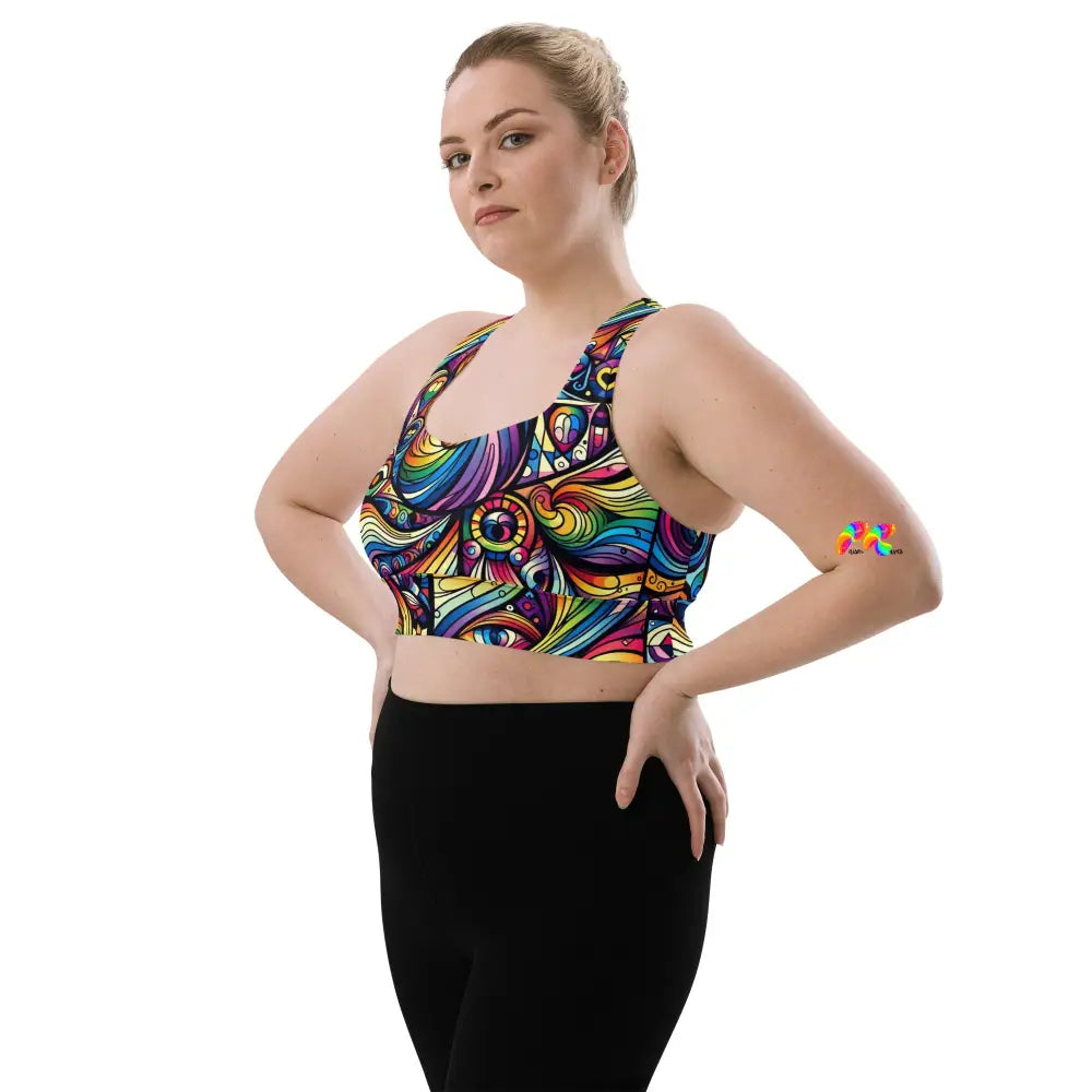 Pride Swirl Longline Sports Bra